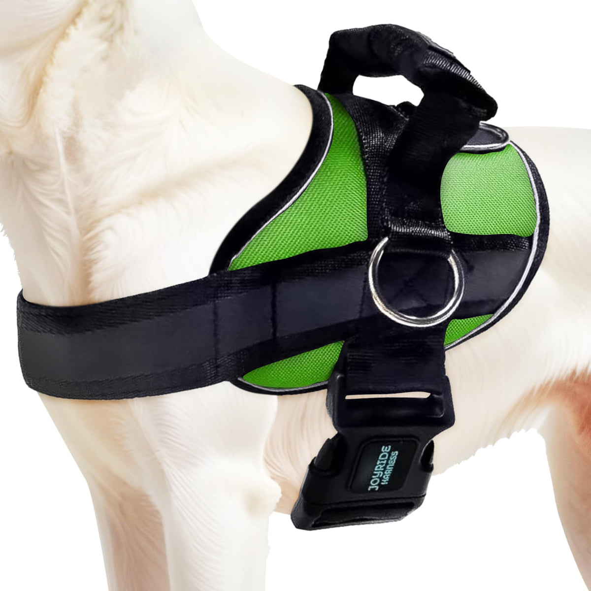 Joyride Harness 2.0, aro lateral visible para paseos sin tirones y control