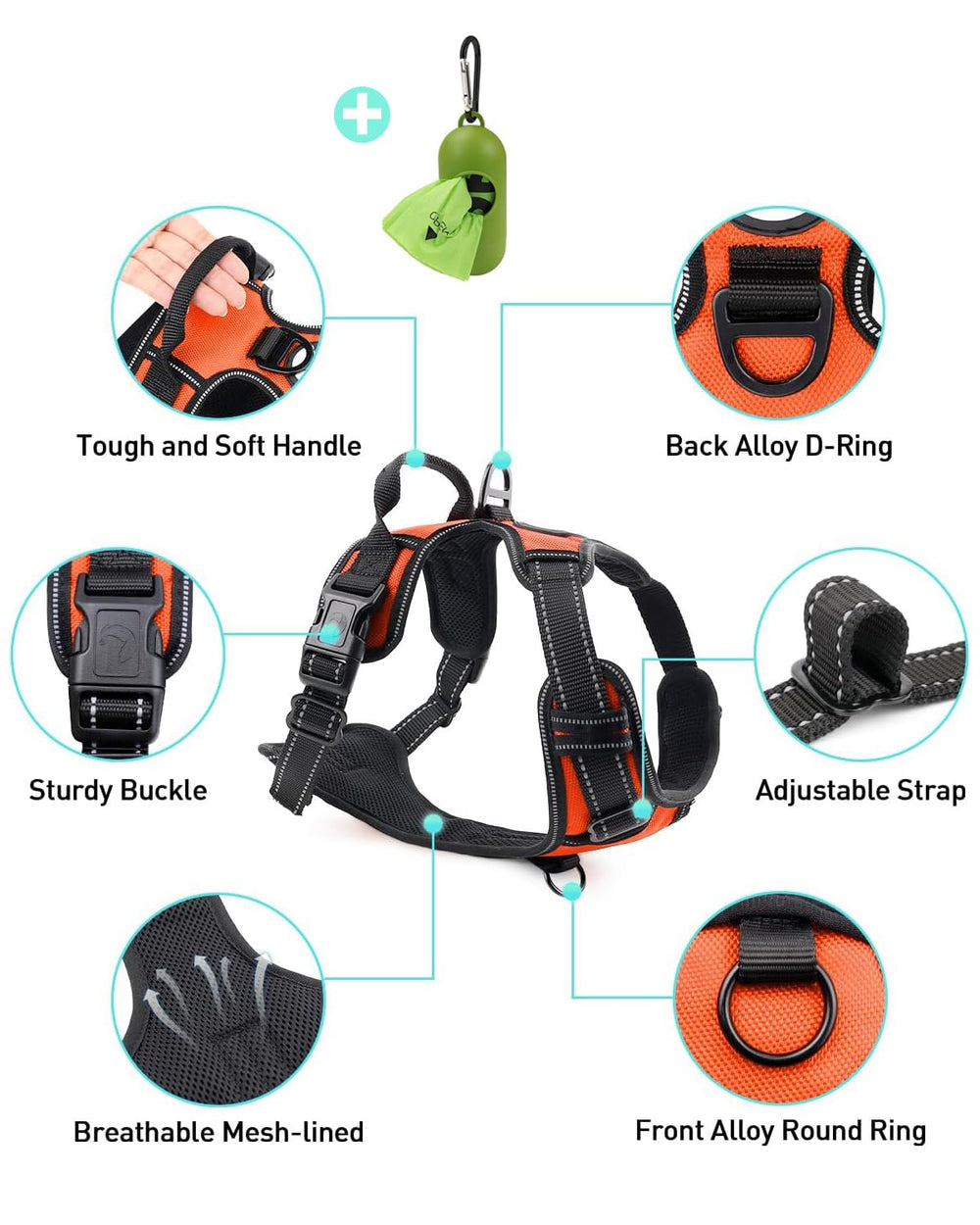 Joytale arnés con mango de control para guía suave durante caminatas