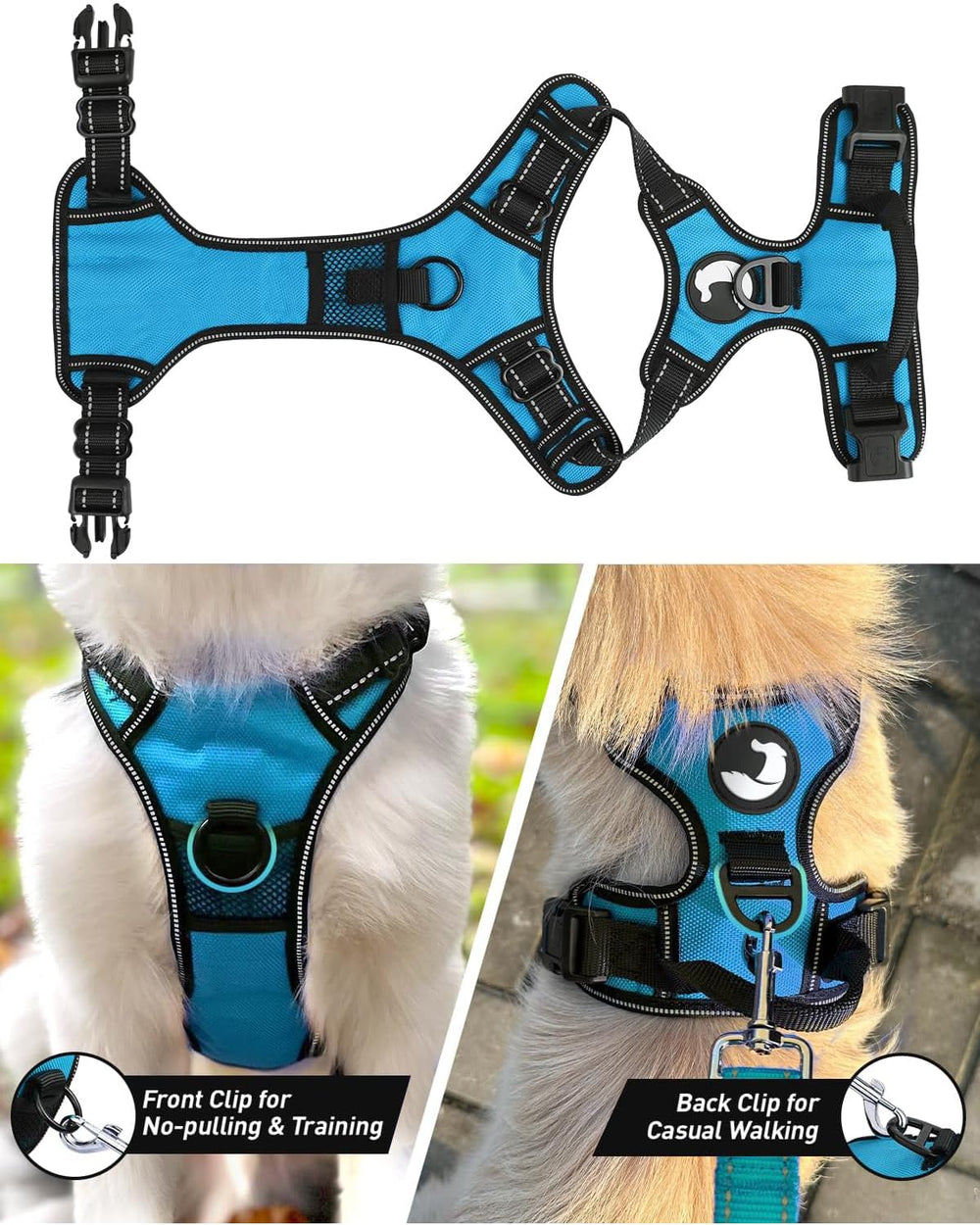 Joytale arnes perro ajuste de cuatro puntos para un ajuste seguro.