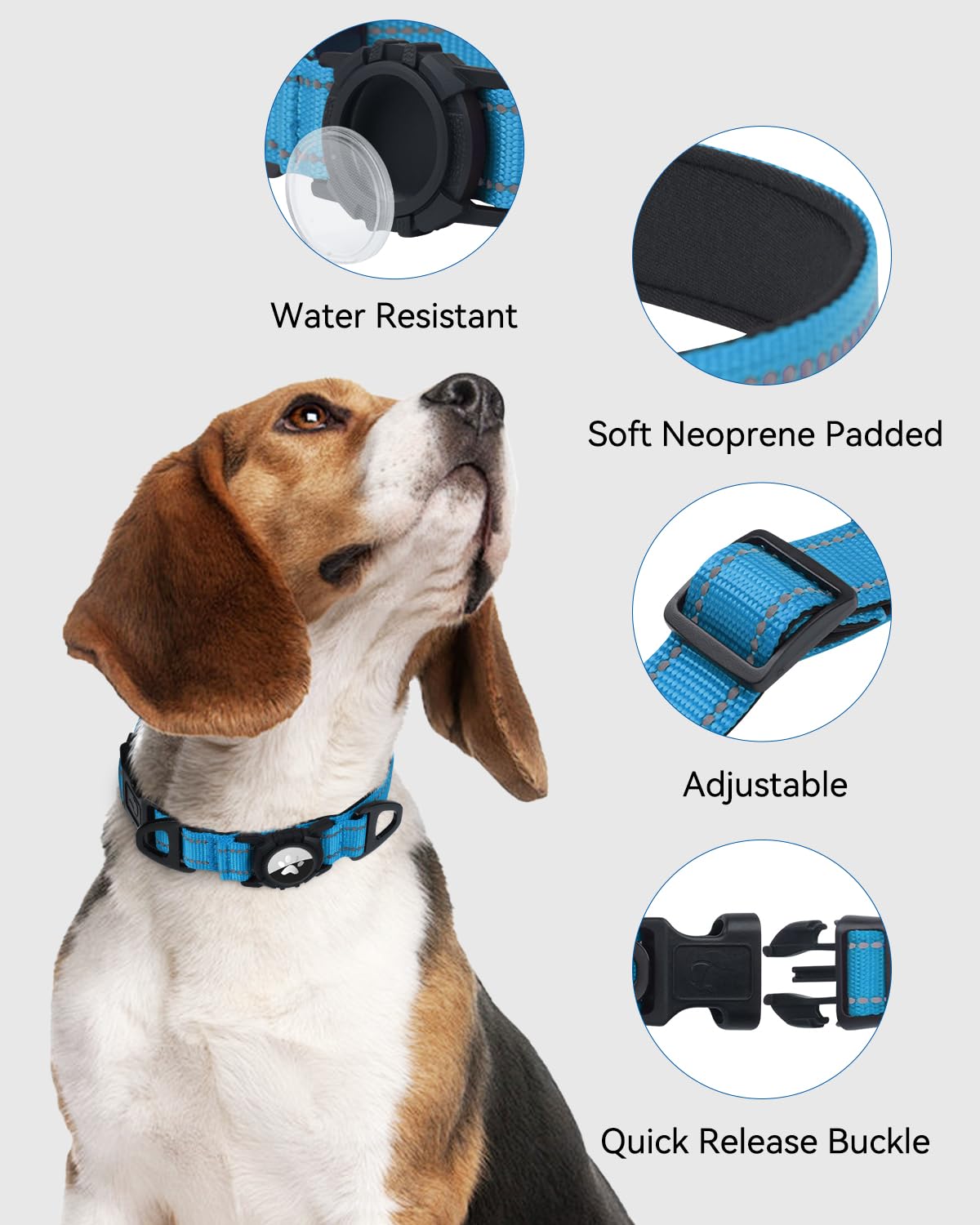Collar Joytale AirTag, banda reflectante para seguridad nocturna