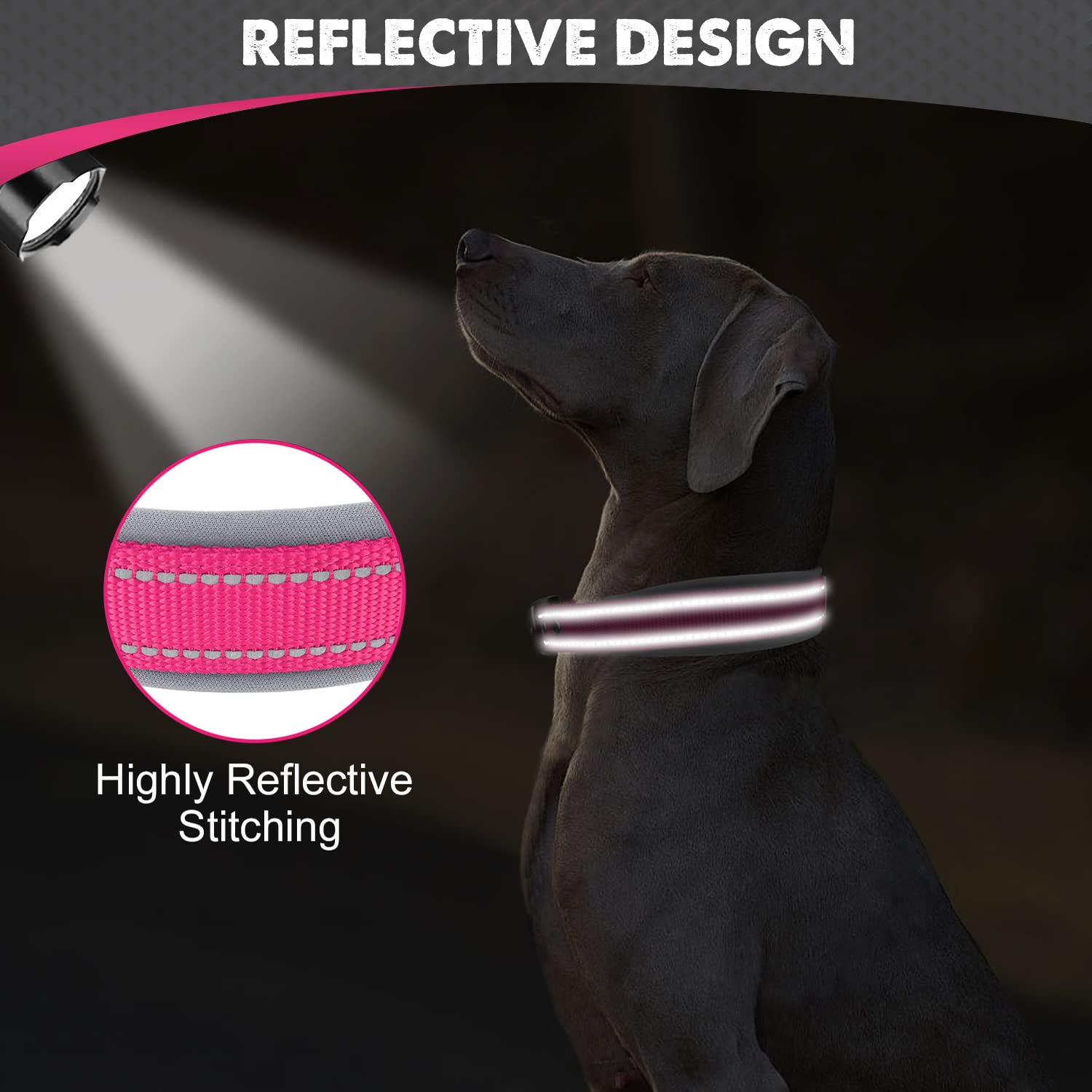Joytale collar grande de dos capas de webbing para mayor durabilidad