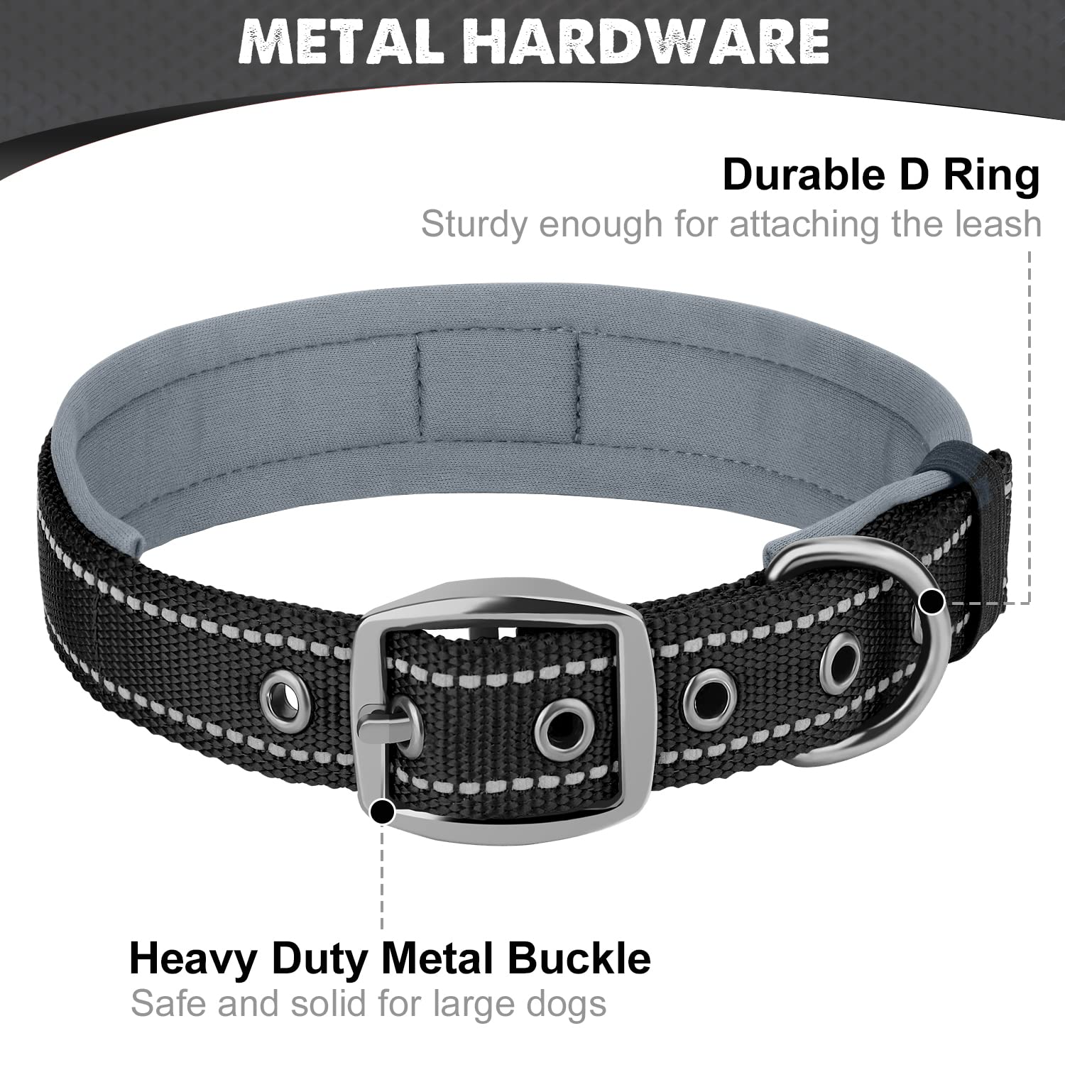 Collar Joytale con hebilla de metal para seguridad.