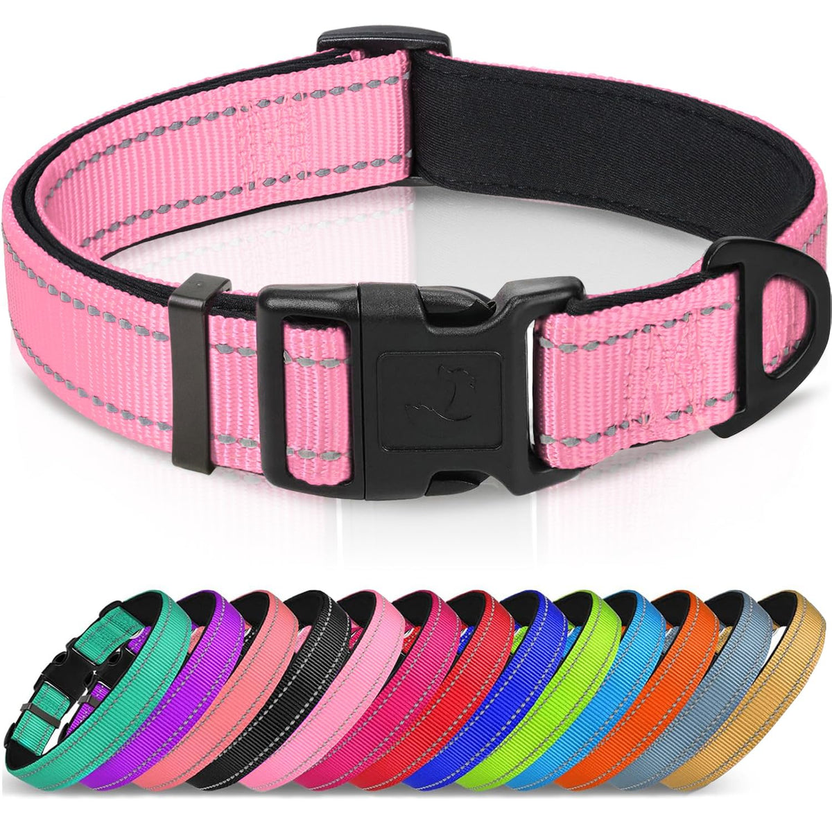 Collar Joytale reflectivo-neopreno para perros, seguridad nocturna asegurada.
