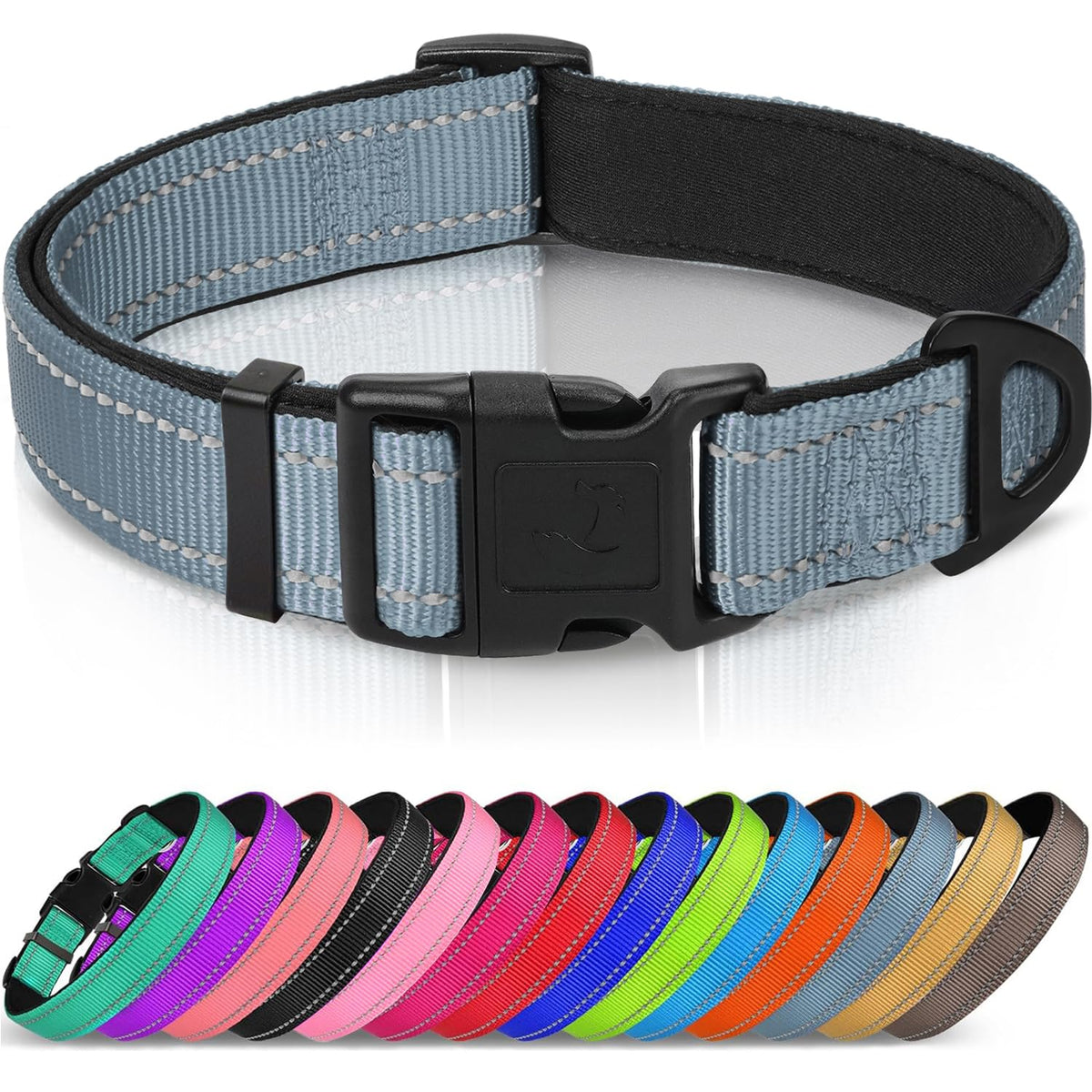 Collar Joytale XL reflectante gris para mayor visibilidad nocturna