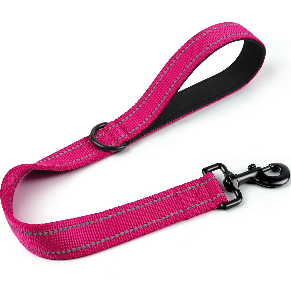 Joytale correa corta para perros rosa 2 pies con mango acolchado.