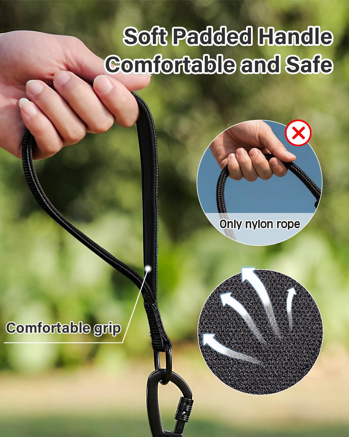 Joytale cuerda larga para perros de 50 ft, ideal para camping y playa.