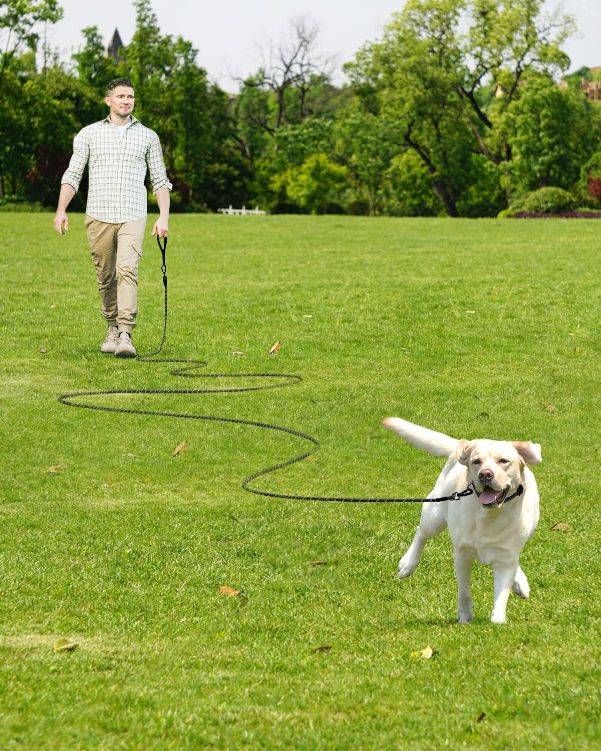 Joytale cuerda larga para perros de 65 ft, entrenamiento y juego al aire libre.