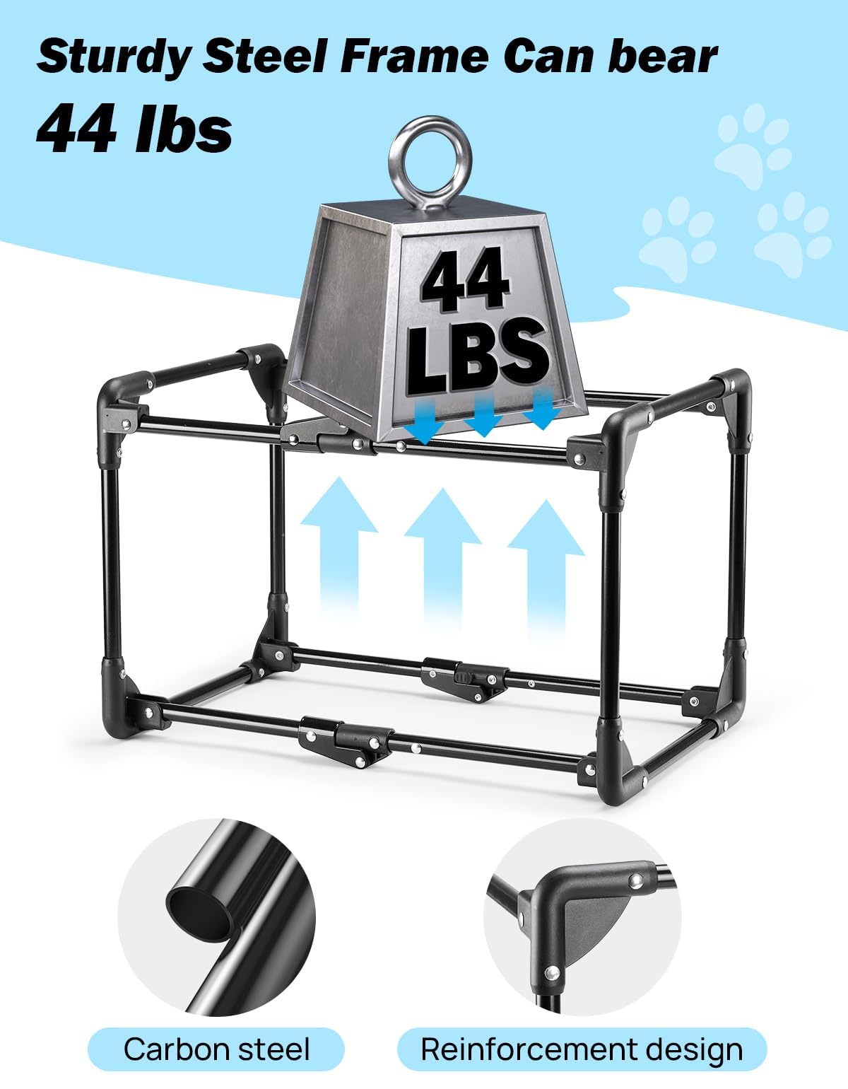 JOYTUTUS jaula perro oxford-600D con ventilación óptima para espacios pequeños