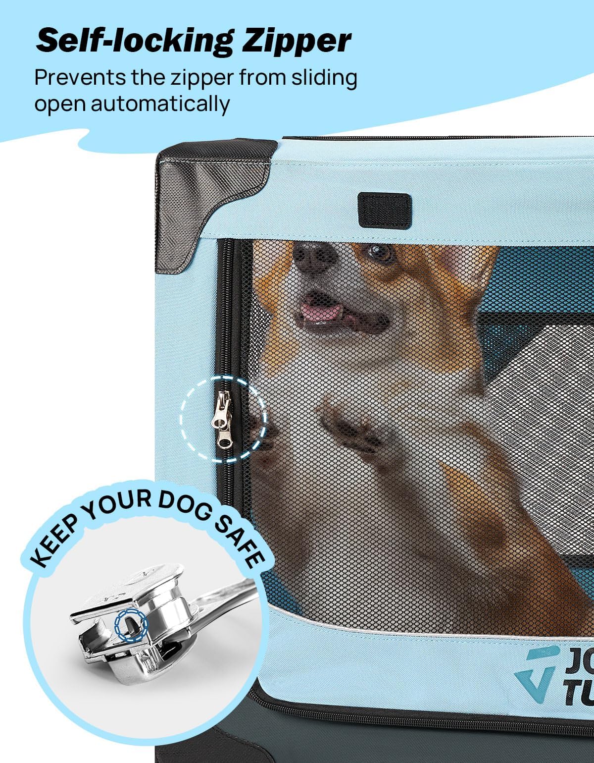 JOYTUTUS jaula perro con malla para flujo de aire cómodo