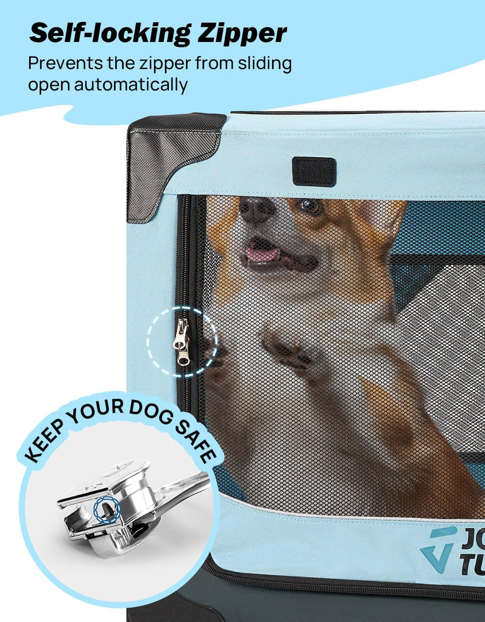 JOYTUTUS jaula perro con malla para flujo de aire cómodo