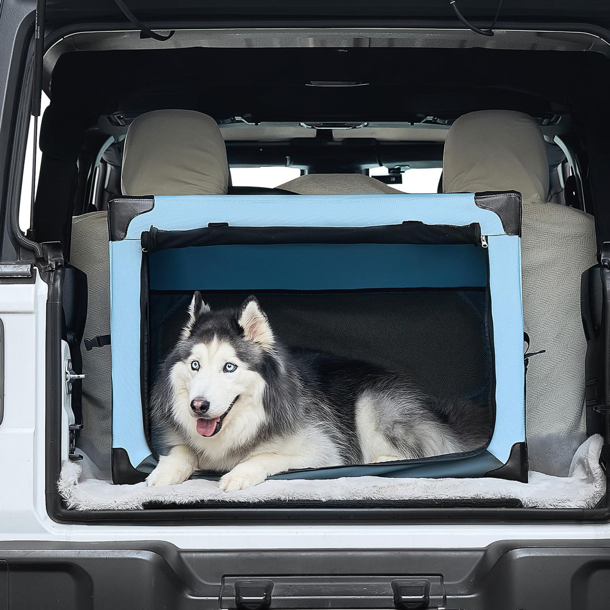JOYTUTUS jaula plegable 32'' para perros, ideal para viajes en coche y seguridad.
