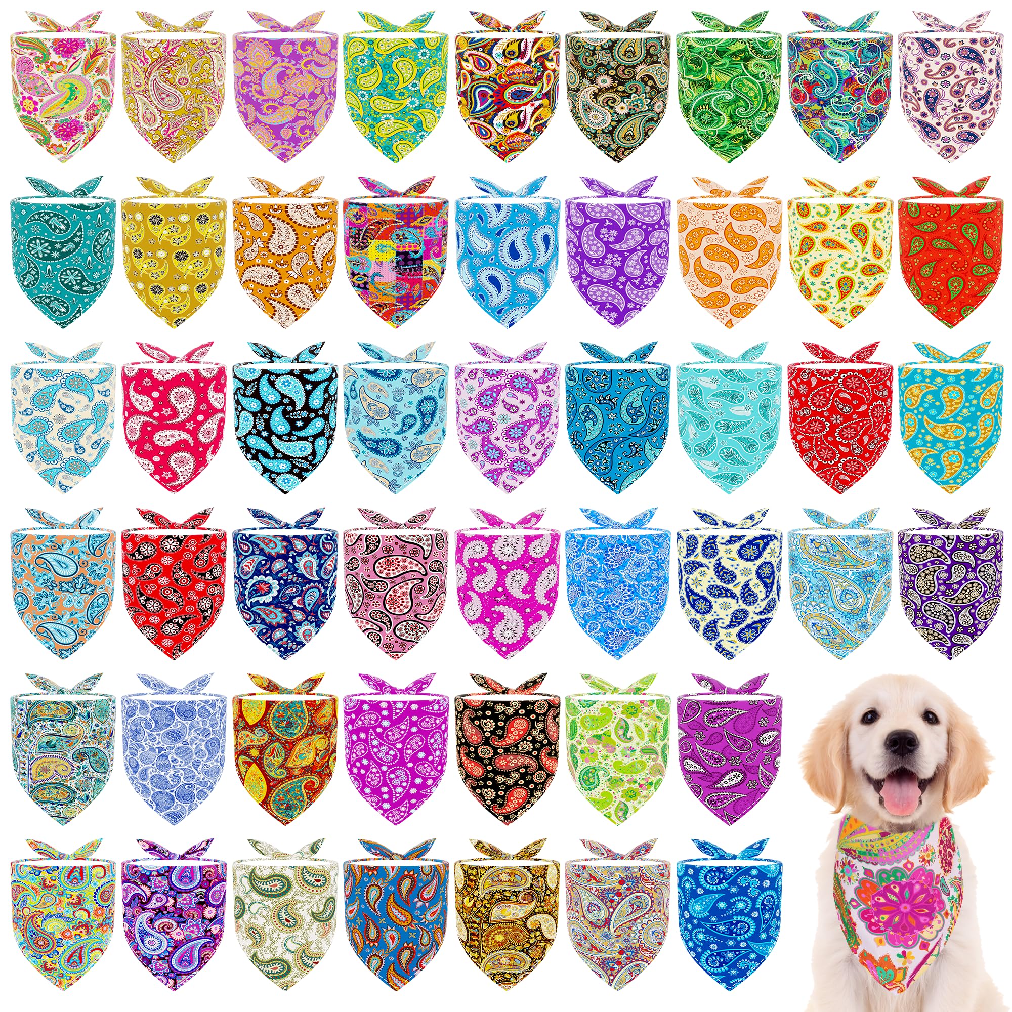 Bandana JpGdn paisley, paquete de 100, ideal para looks diarios del perro.