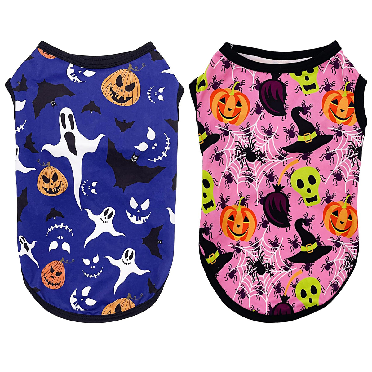 Camiseta JpGdn para perro con calabaza y murciélagos, ideal para fiestas de Halloween
