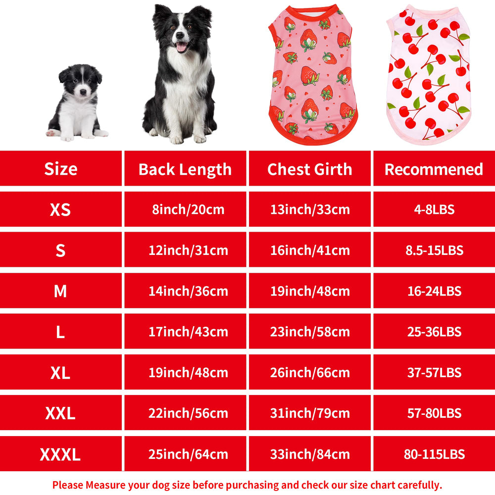 Camiseta JpGdn roja con cereza para perro, perfecta para días activos