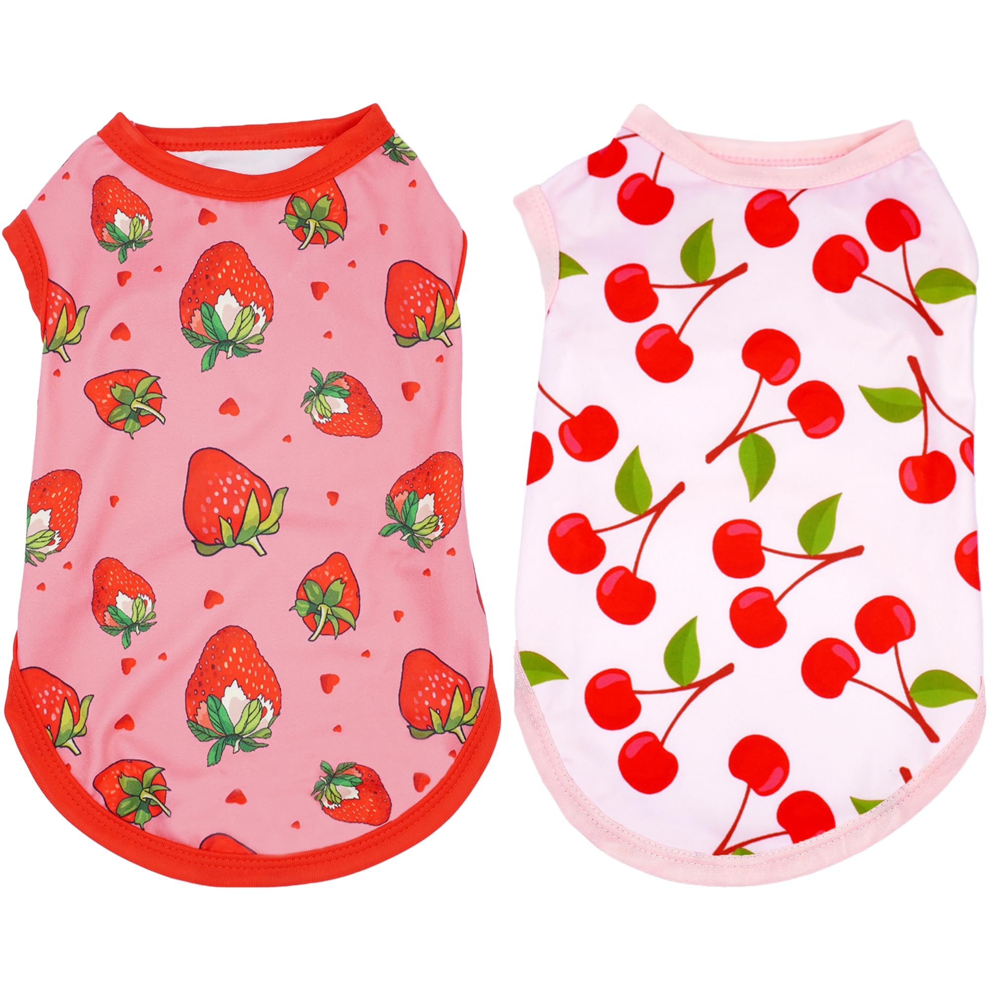Camiseta JpGdn rosa con fresa para perro, ideal para salidas diarias