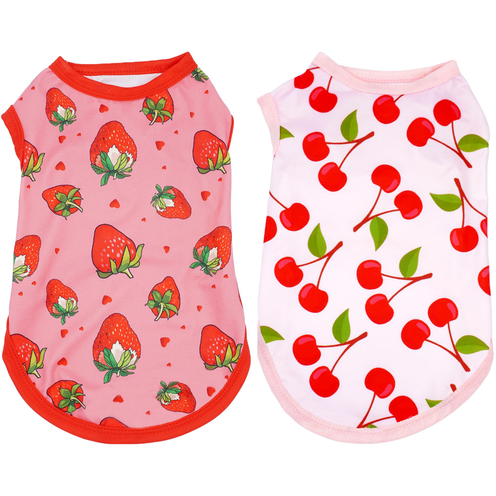 Camiseta JpGdn rosa con fresa para perro, ideal para salidas diarias