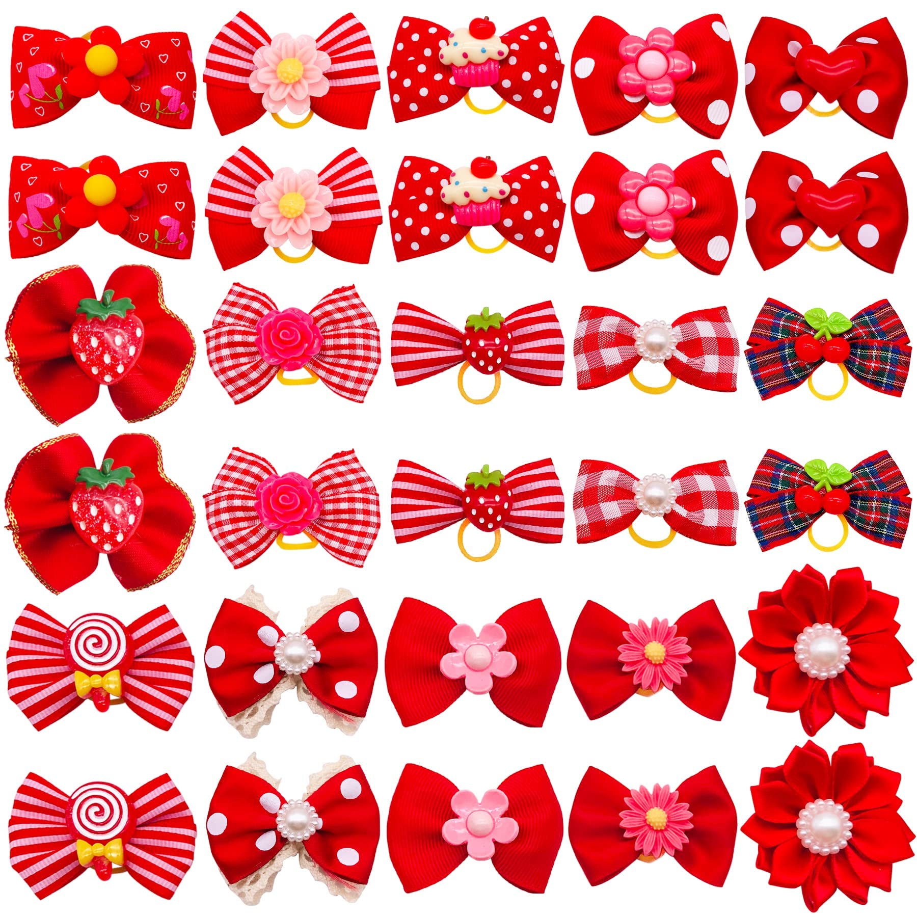Lazo JpGdn con diseño corazón rojo para adornar la melena de tu mascota