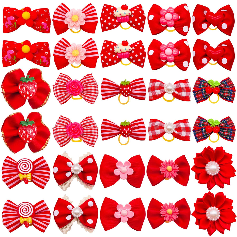Lazo JpGdn con diseño corazón rojo para adornar la melena de tu mascota