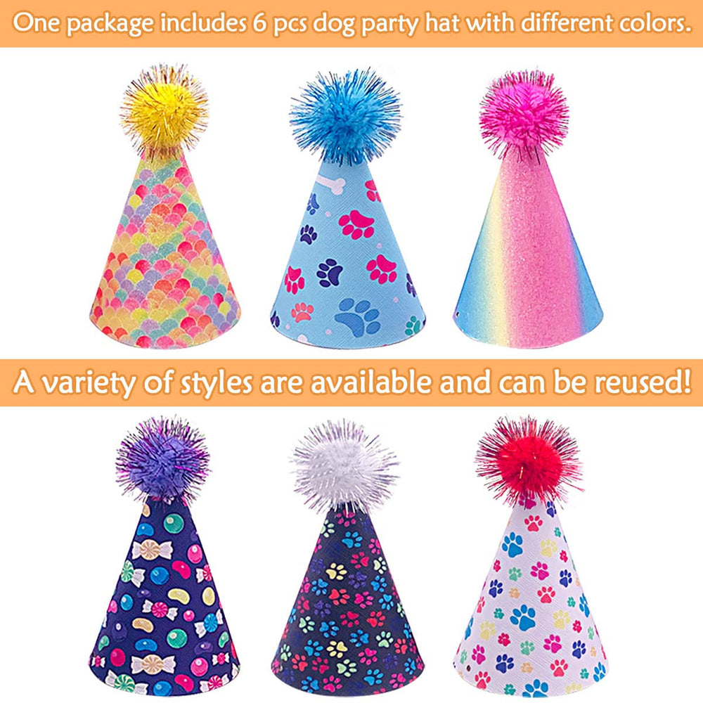 JpGdn sombrero para perro en colores arcoíris, perfecto para eventos.