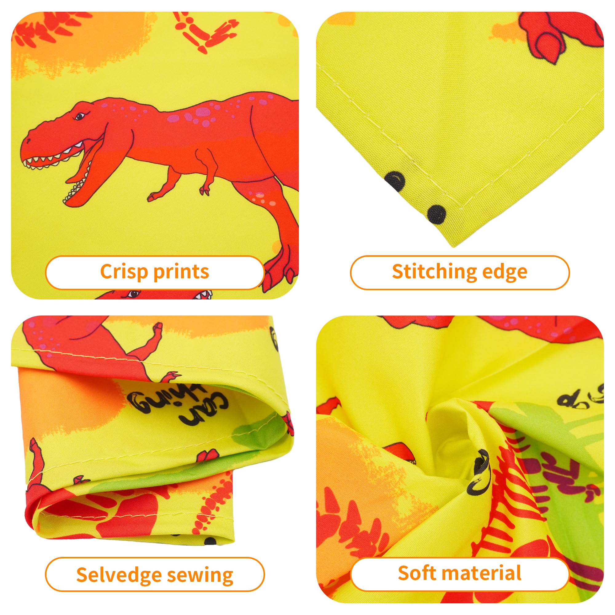 Bandanas JpGdn dinosaurios con bordes reforzados para uso diario