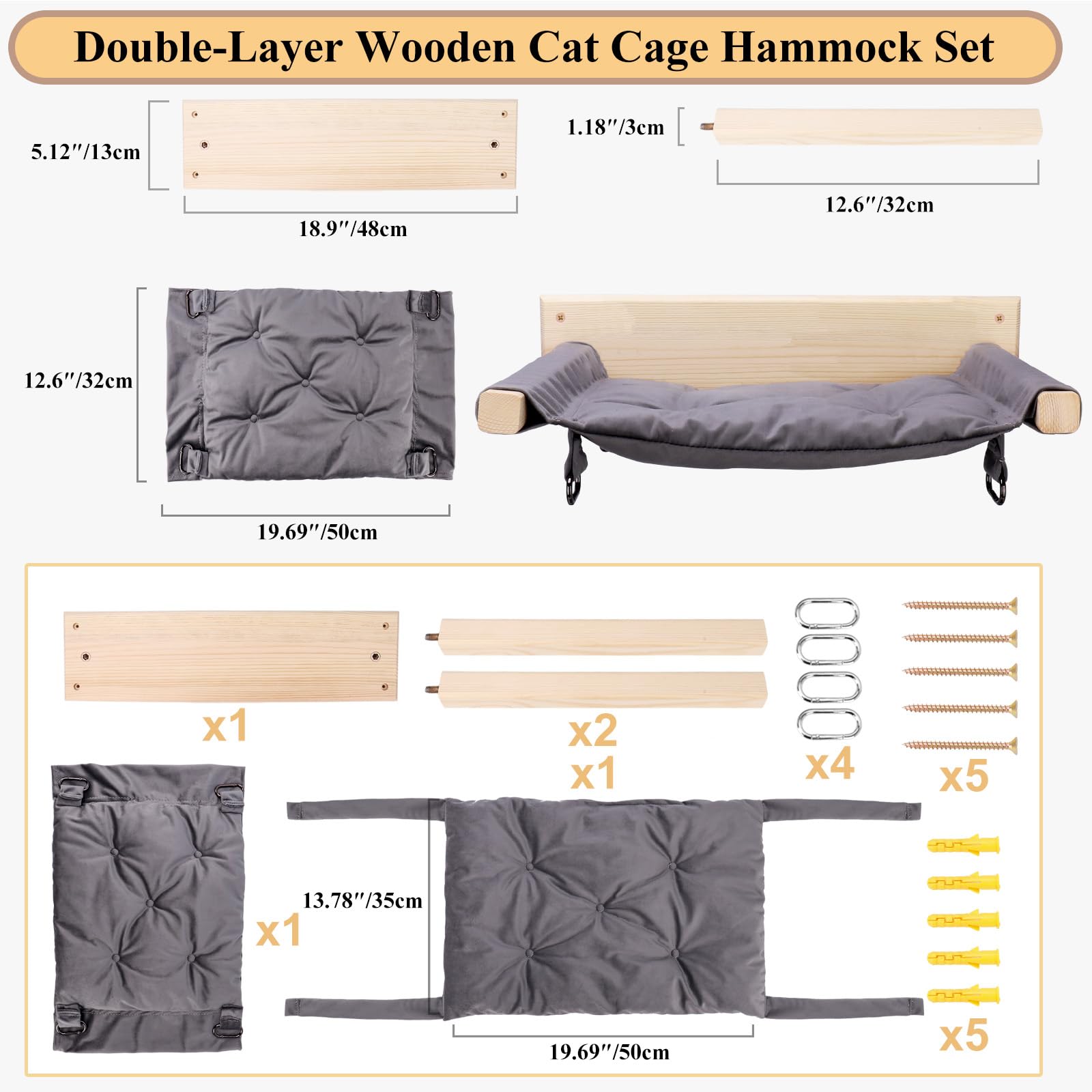 JSPYFITS Hamaca de pared soporta hasta 50 libras para felinos.