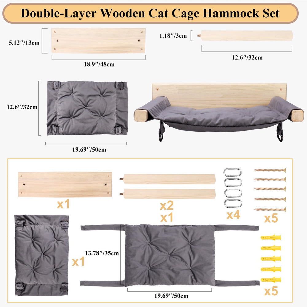 JSPYFITS Hamaca de pared soporta hasta 50 libras para felinos.