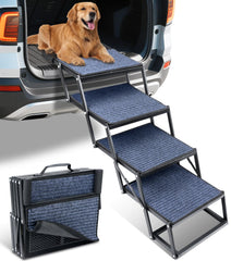 Esacalera para perros JTSIOV vista frontal para subir al coche
