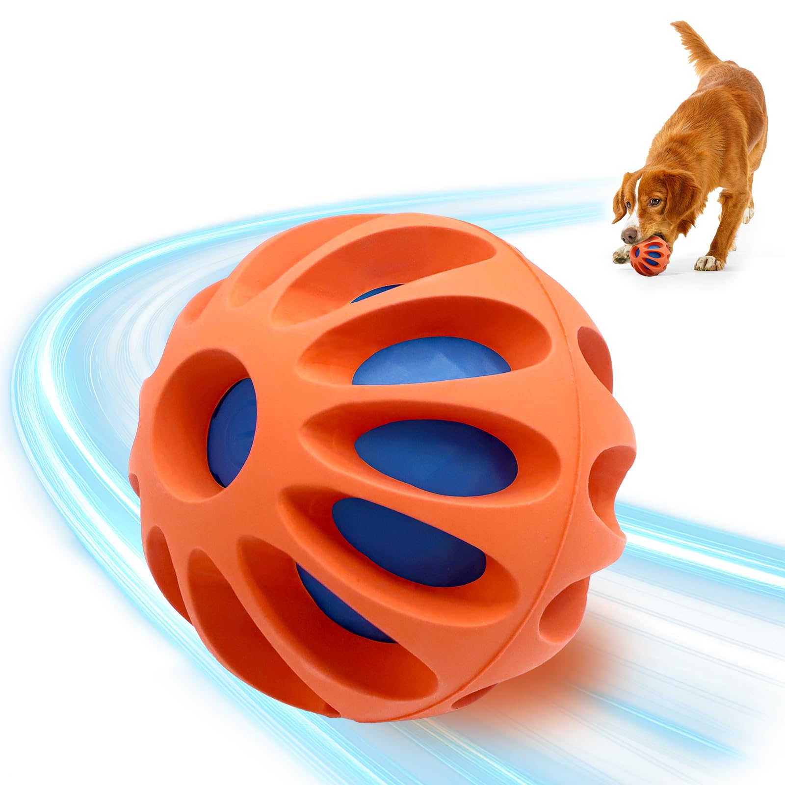 JUBBPDX Pelota interactiva para perros con luces multicolor que capta su atención durante el juego.
