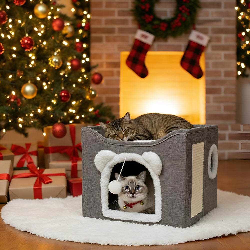 JUDERWOO cat house hand washable cushion makes cleaning simple.
