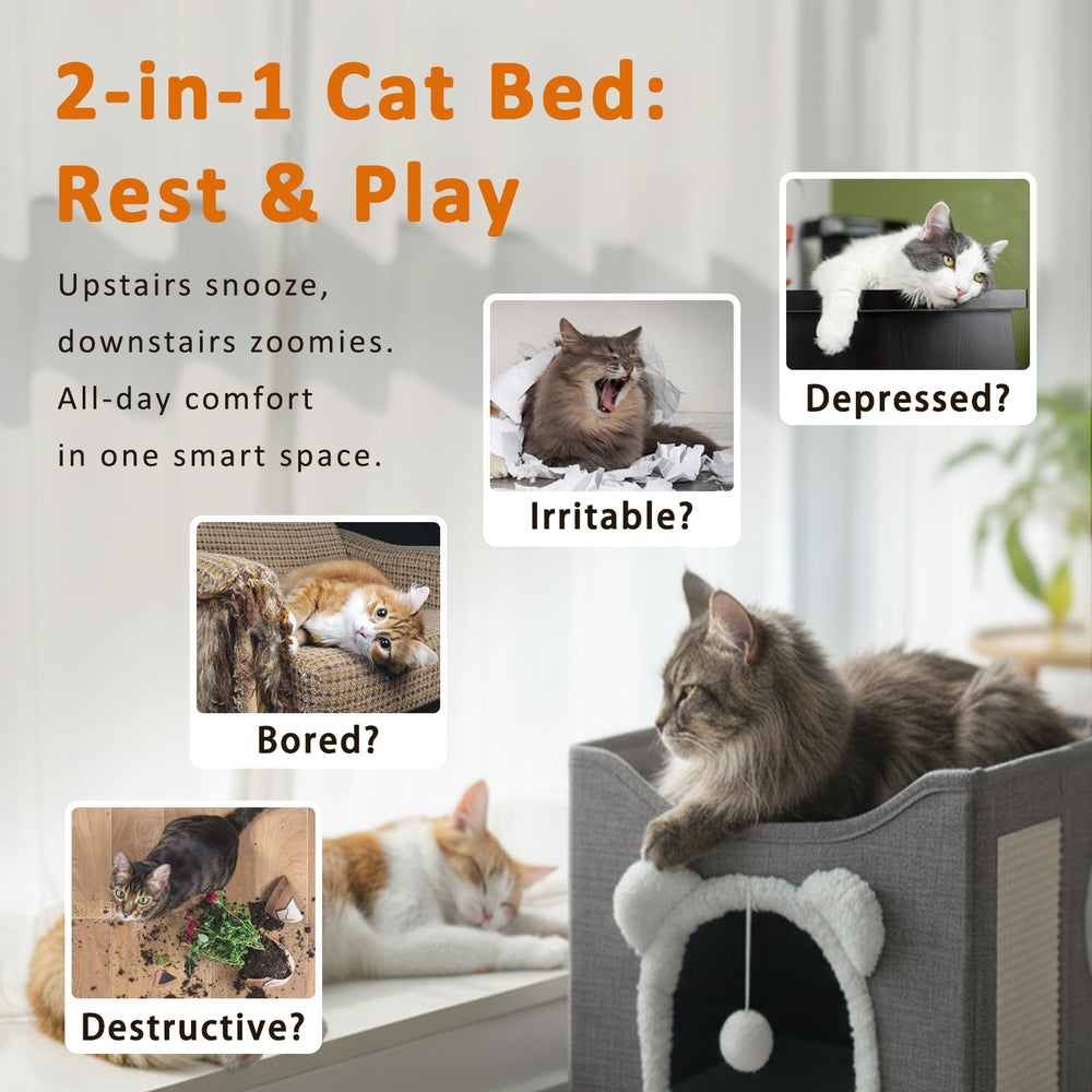 JUDERWOO cat house peekaboo window invites curious exploration and observation.