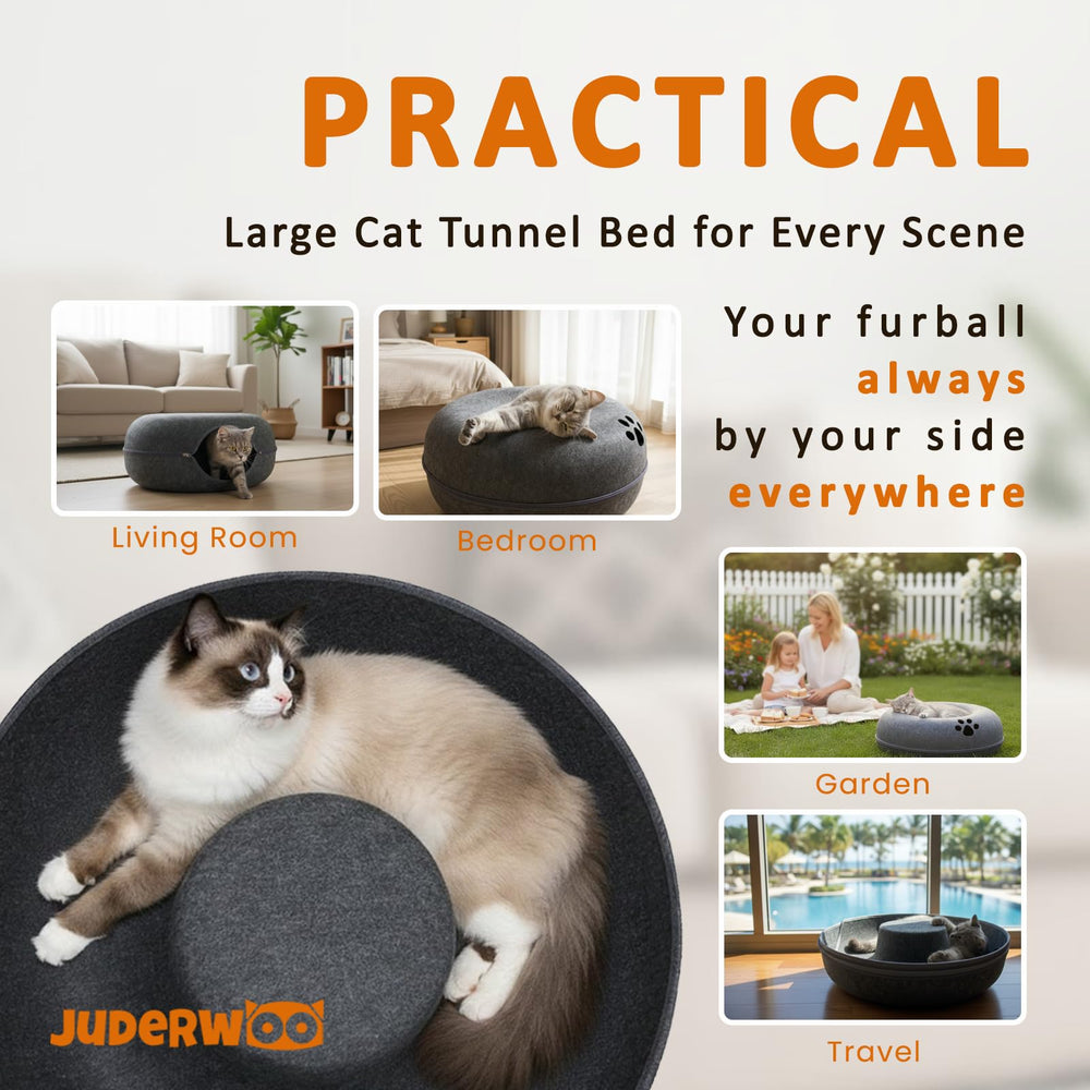 JUDERWOO Uso Diario: área de descanso y juego en interiores para varios gatos.
