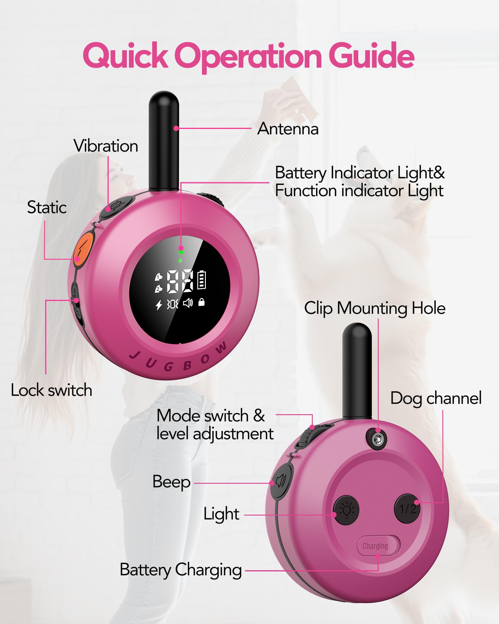 Accesorios de entrenamiento: clip, lanyard y clicker de Jugbow