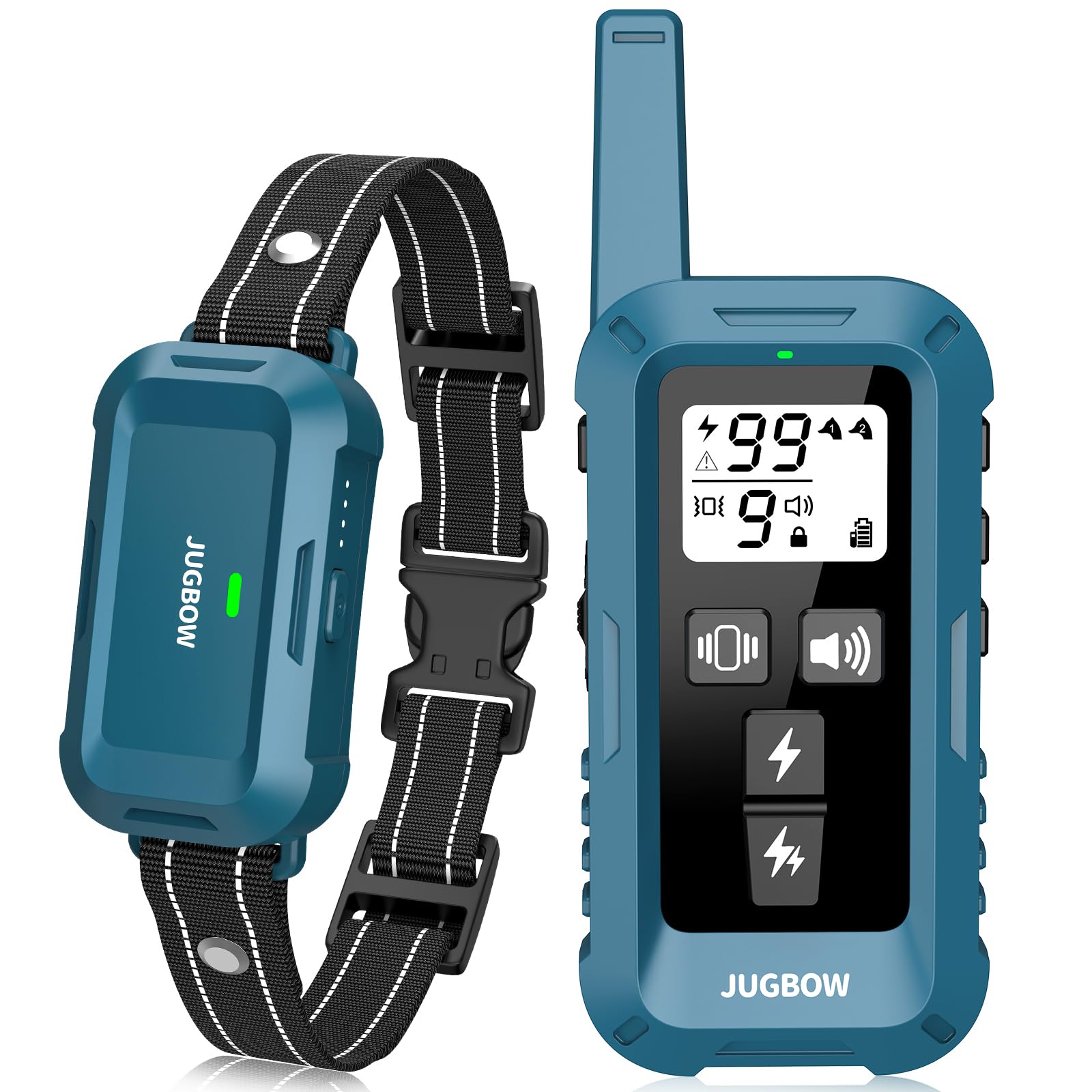 Jugbow collar con control remoto en acción para entrenamiento a distancia seguro
