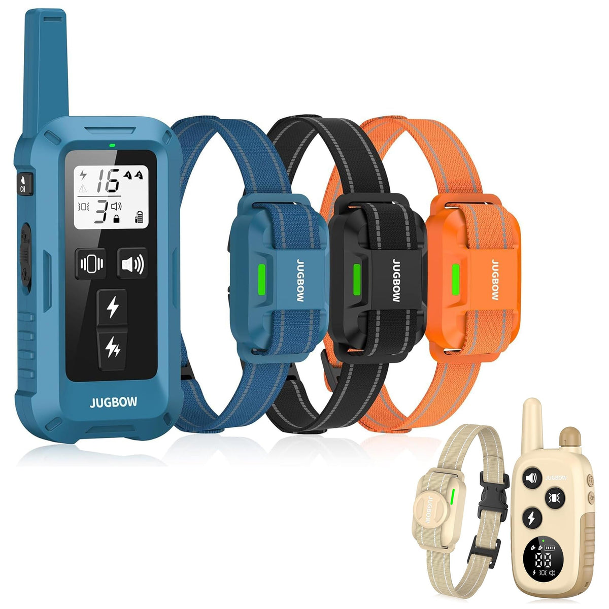 Collar Jugbow de entrenamiento para 3 perros, control remoto práctico para obediencia al aire libre.