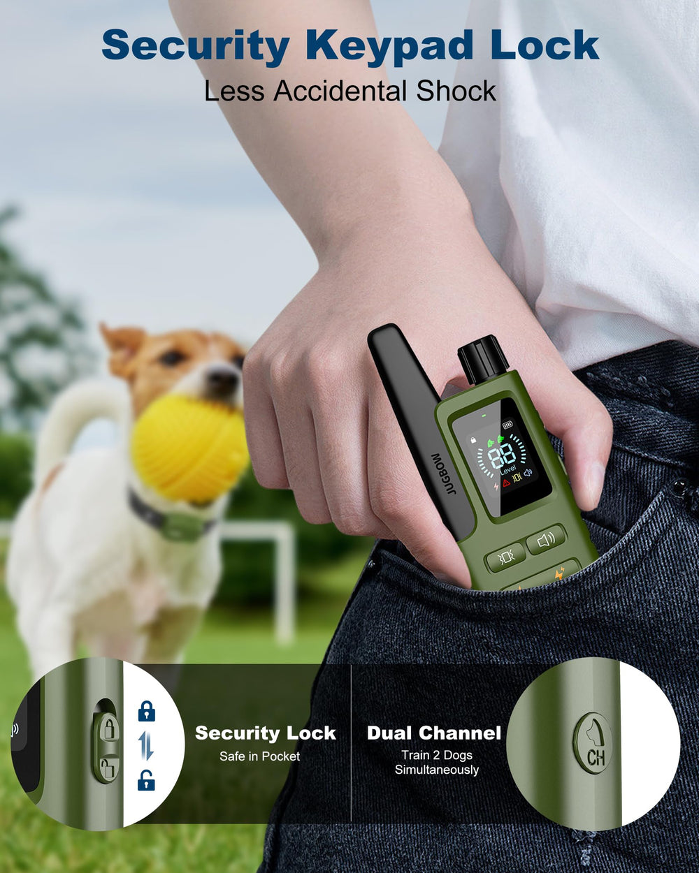Jugbow collar impermeable IPX7 para uso en lluvia o humedad