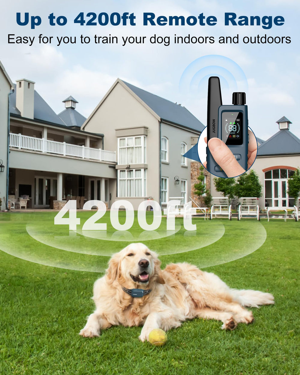 Collar Jugbow con IPX7, resistente al agua para cualquier clima.