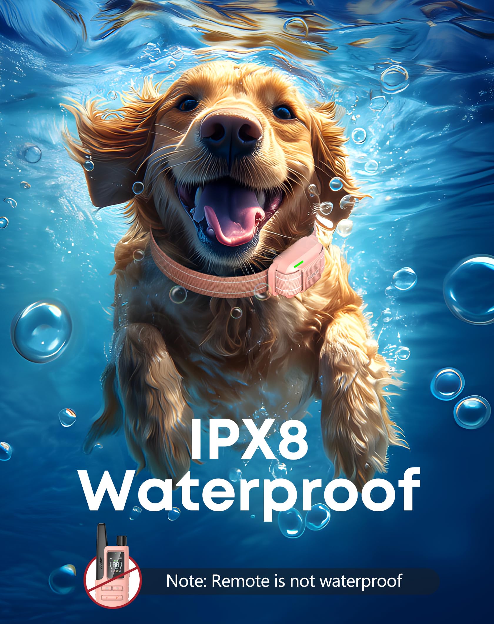Collar impermeable IPX8 de Jugbow para cualquier clima