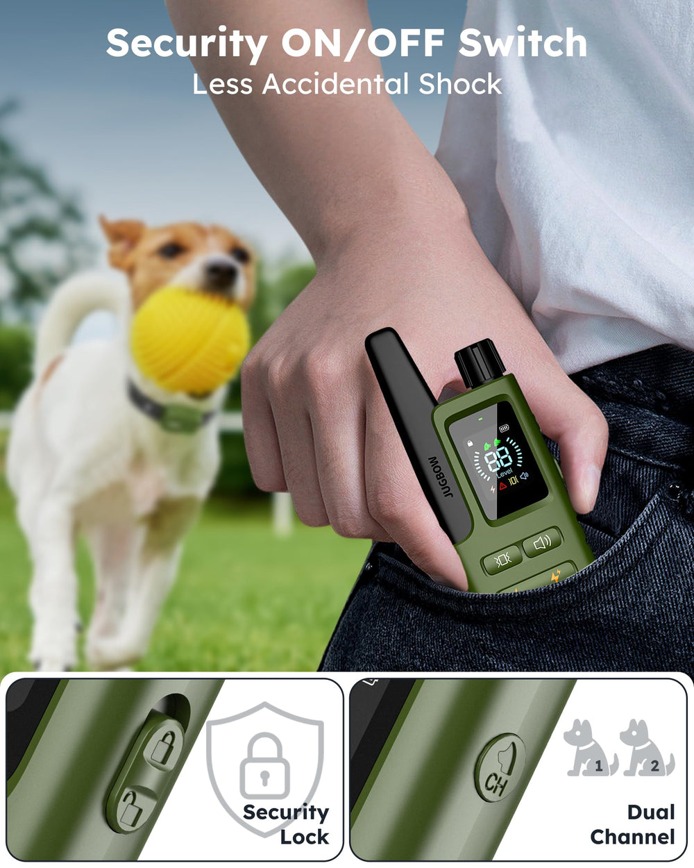 Diseño compacto y seguro de Jugbow para perros de todas las tallas
