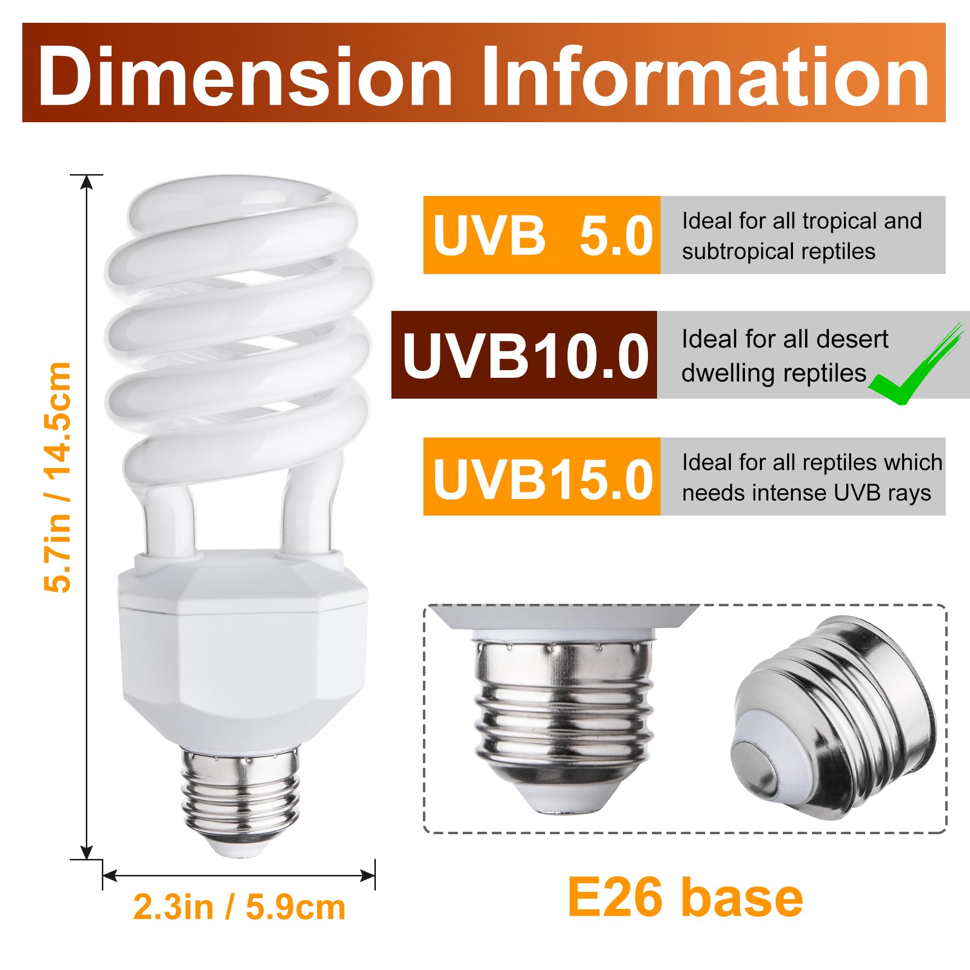 Luz UVB espiral Jugbuy 23W para terrario ofrece iluminación estable