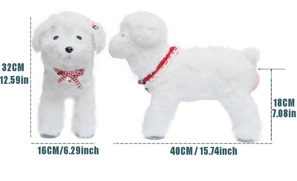 JUIANG juguete para perro Bichón Frisé blanco en peluche con diseño detallado.