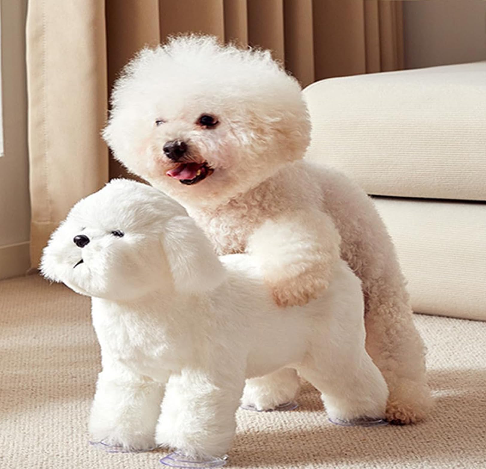 JUIANG juguete realista para perro macho en peluche, ideal para juego suave.