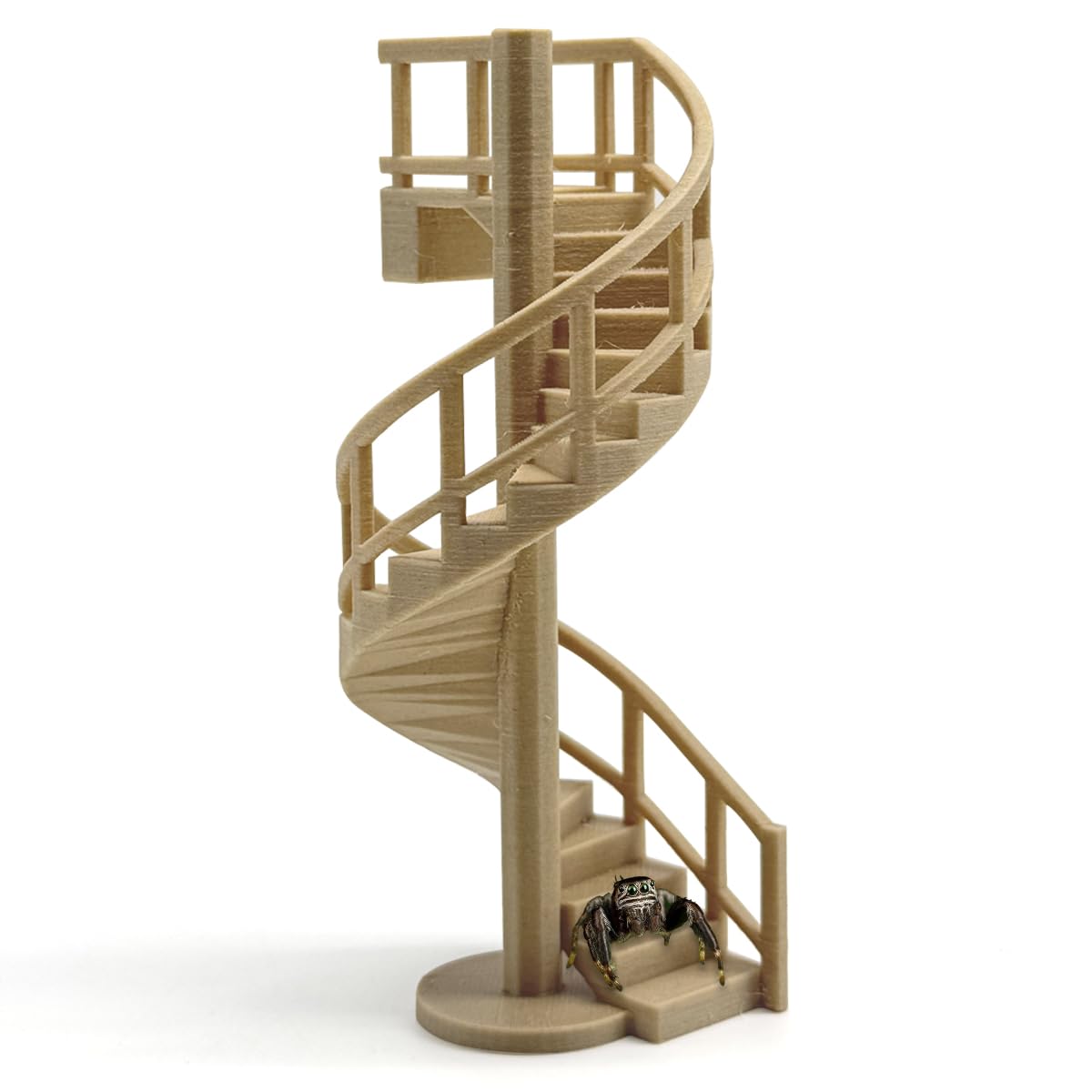 Julang escalera giratoria divertida para arañas saltadoras, añade juego y rutas de exploración.