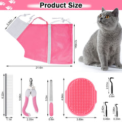 JULMELON bolsa de baño para gatos gris, ajuste cómodo para un proceso suave