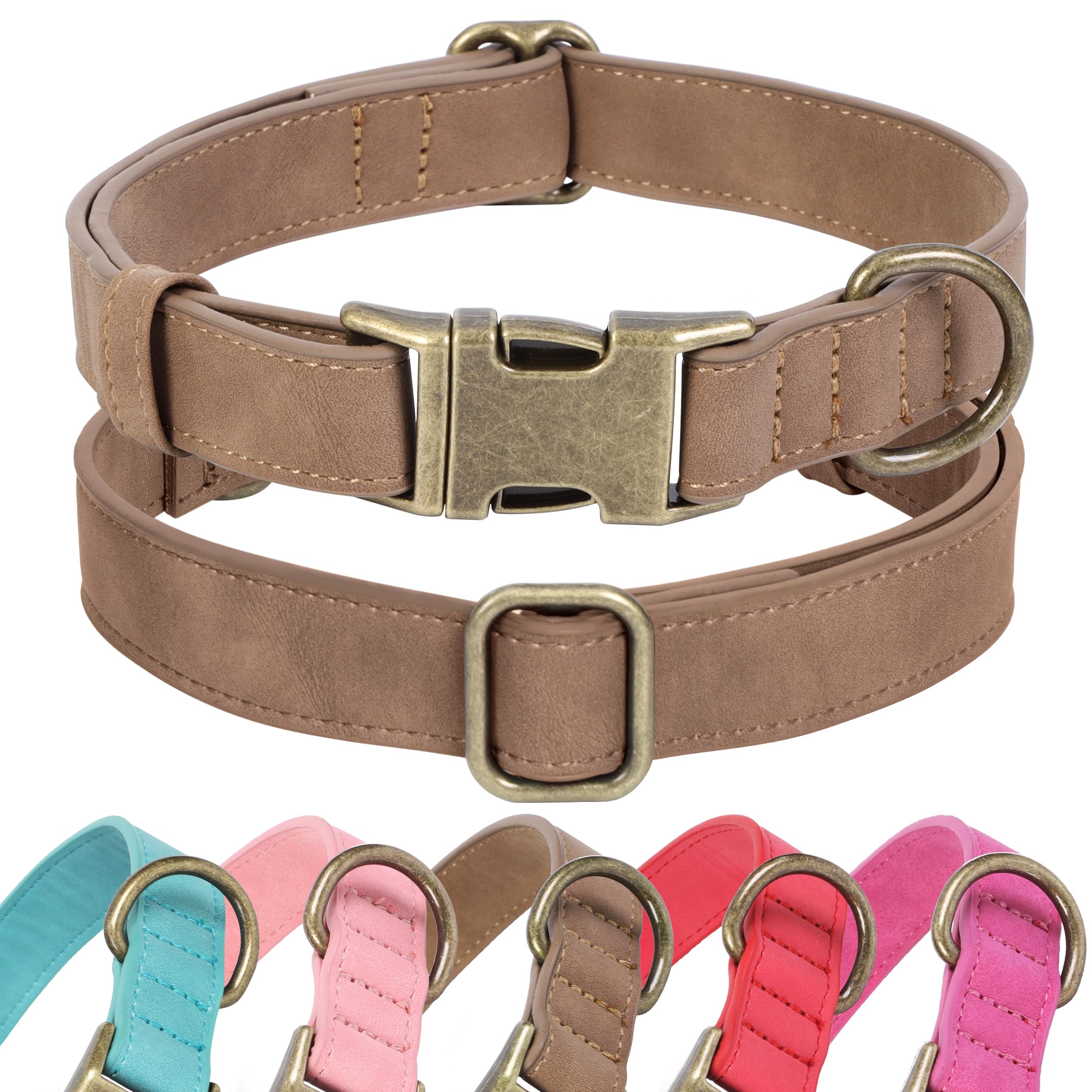 Jumpress collar de cuero suave para perros, comodidad diaria durante paseos.