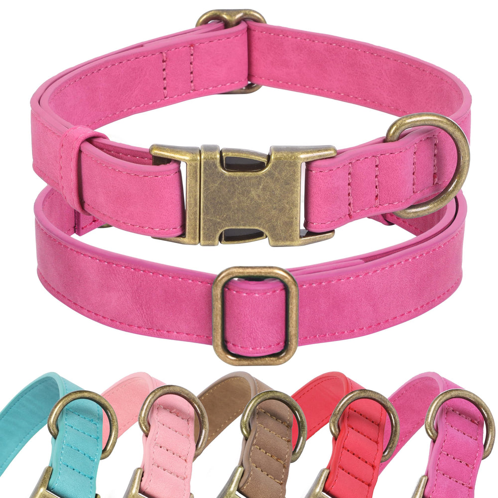 Collar Jumpress de cuero suave rosa, talla M para uso diario cómodo.