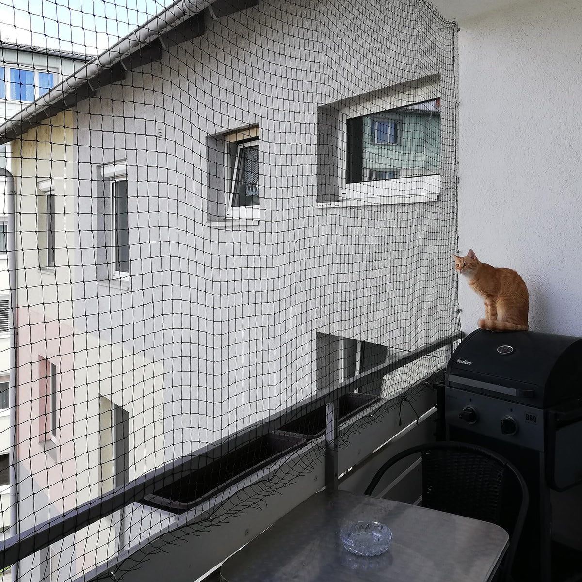 Malla de balcón para gatos de JUMXSRLE, reforzada, protege a tu gato y evita caídas.