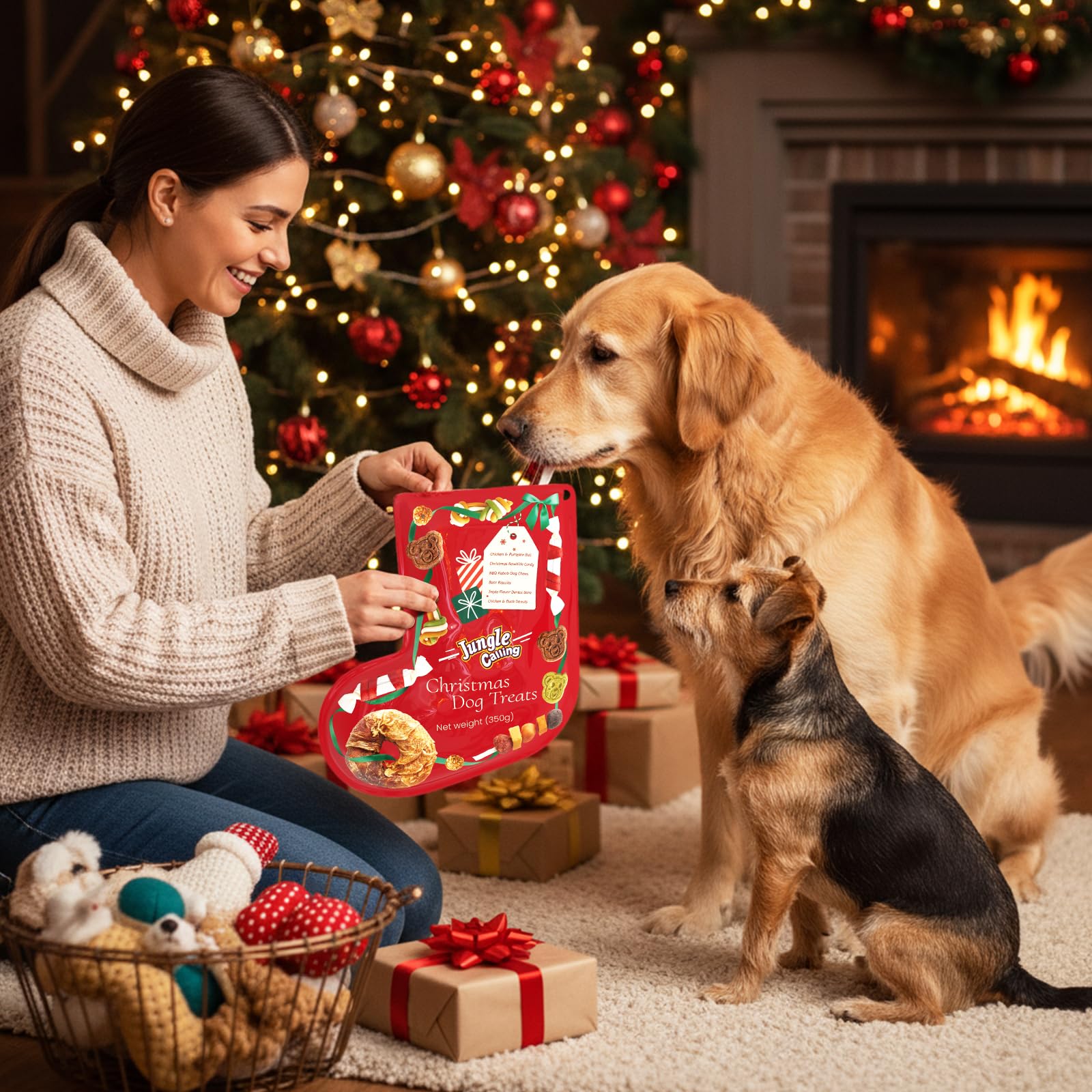 Jungle Calling donuts-pollo-pato-navidad, snack suave para perros.