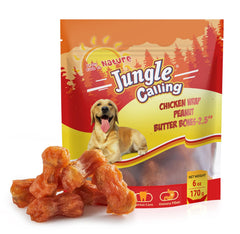Jungle Calling: hueso envuelto de pollo con mantequilla de maní para juego y recompensa.