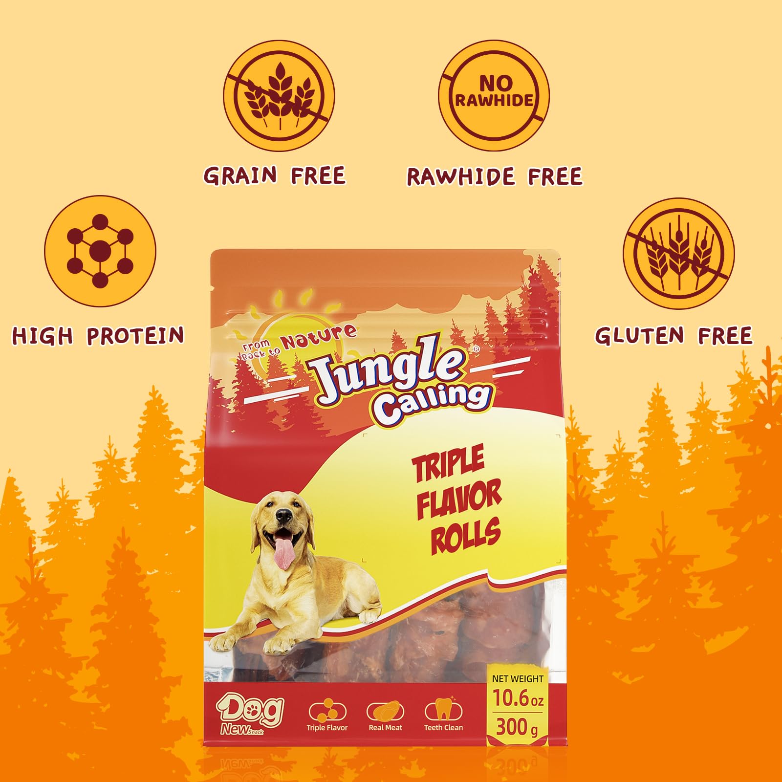Jungle Calling rollos sabor pato, sabor intenso para paladares exigentes.