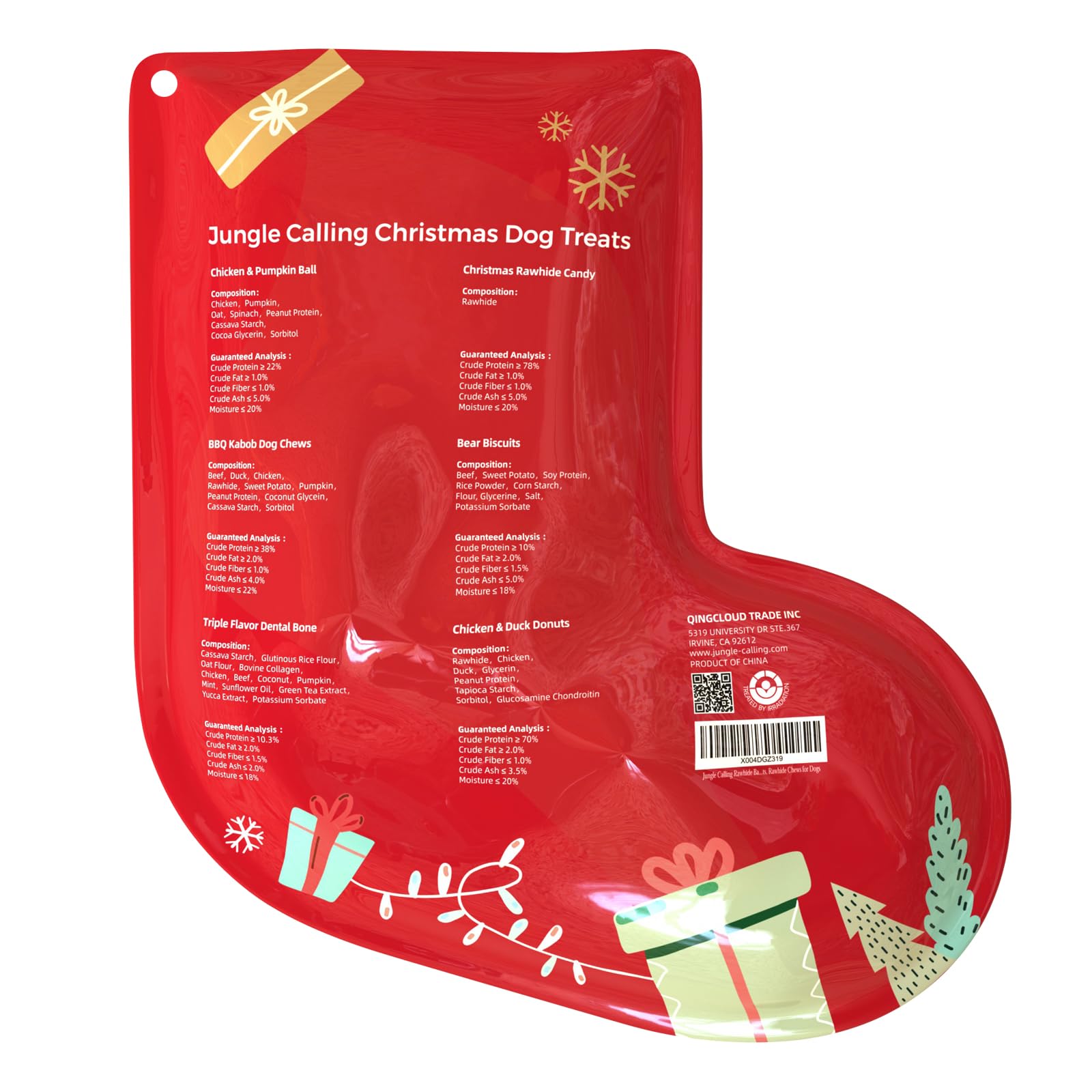 Jungle Calling variedad de regalos navideños para perros, perfecto para sorprender.